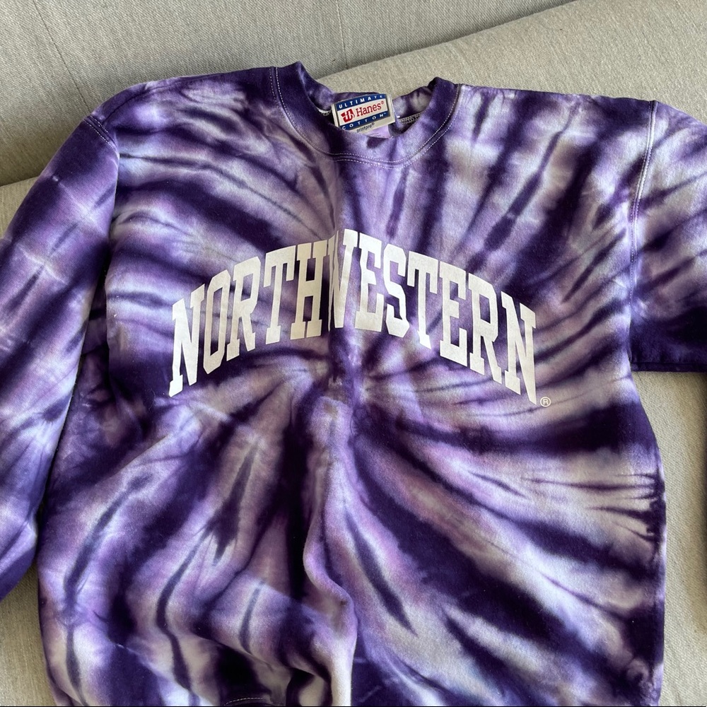 Northwestern Sweatshirt in Purple Tie Dye (S)